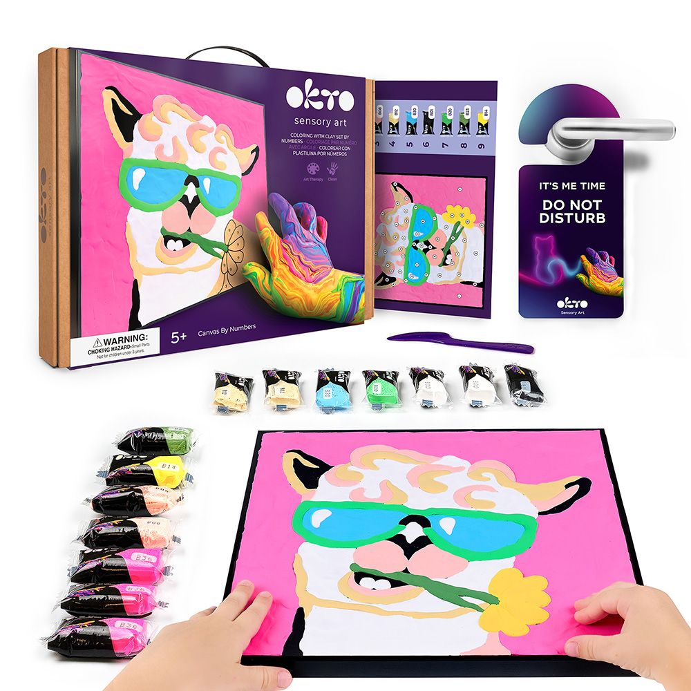 Creative set Modelling clay - 3D painting Lama (30*30 cm)